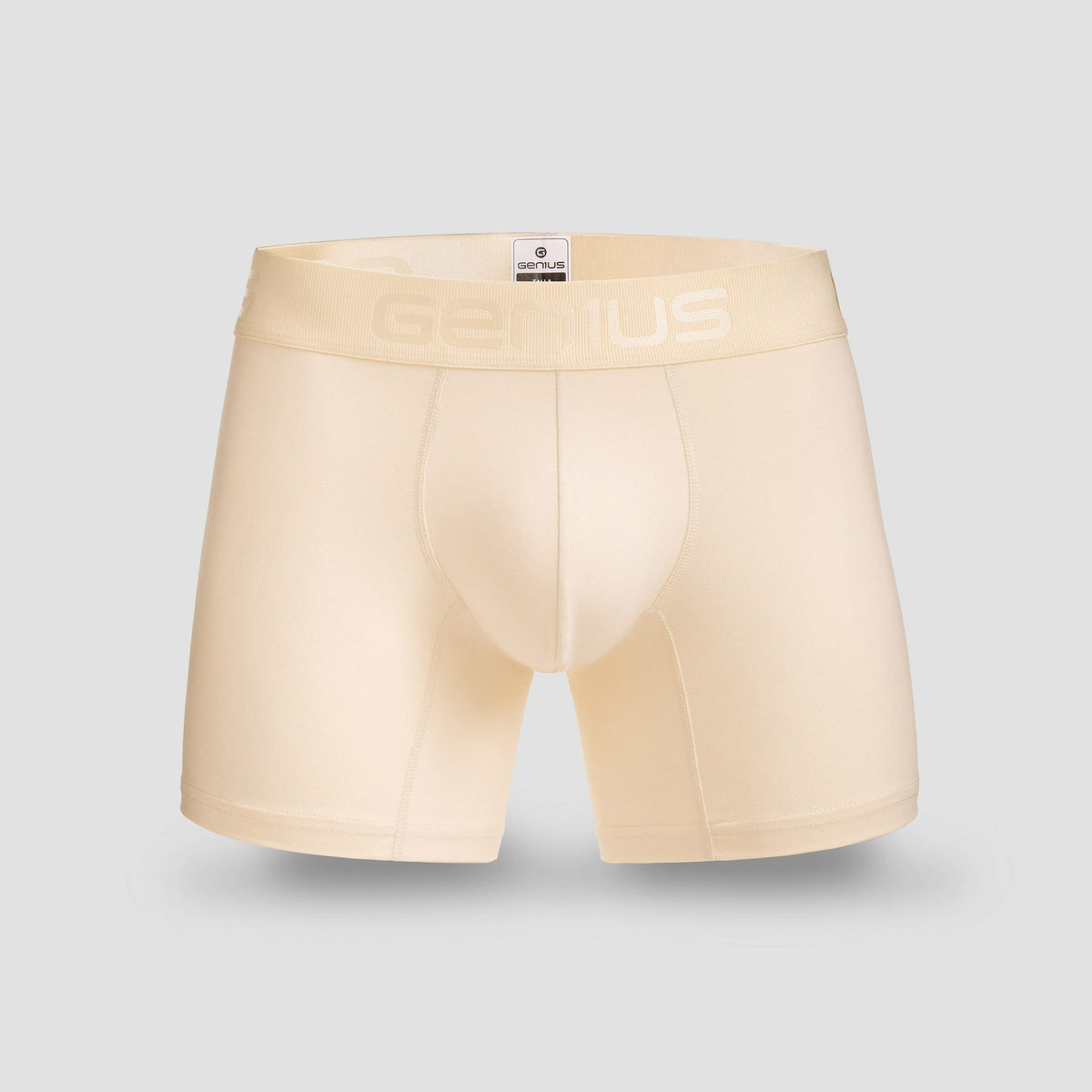 Bóxer Genius Básico 4090 color crema de algodón peruano, vista frontal