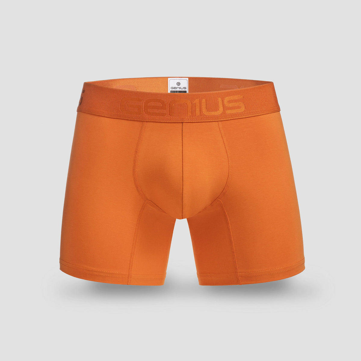 Bóxer Genius Básico 4090 color naranja de algodón peruano, vista frontal